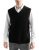 Chanyarn Hombre 100% Lana Merina de Jersey Sin Mangas Cuello Pico Ligero Otoño e Invierno Essentials Chalecos de Punto (Black,S)