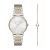TOP VENTAS: Armani Exchange Orologio da donna, Movimento al quarzo a tre lancette e cassa da 36 mm con cinturino in acciaio inossidabile, Conjunto tono plata y tono oro rebajado hoy