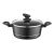 FLORINA Olla de Aluminio (3 l) I 22 cm I Olla con Tapa de Vidrio DELUX I Medidor y Revestimiento Antiarañazos I Cazuela Induccion I Apta para Cocina de Inducción, Gas y Eléctrica (Negra)