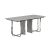 Mesa de comedor rectangular moderna con tablero de fibra de densidad media resistente y patas de metal de forma única, mesa de comedor resistente para 6 – 8 personas, superficie de fácil cuidado