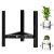 yVicv Soportes de metal ajustables para plantas de interior y exterior, se adapta a macetas de 8 a 12 pulgadas, soportes negros para macetas, antioxidantes, soporta hasta 200 libras, estante de
