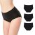 Smarthers Bragas Menstruales para Mujer Premium, Absorbentes, Lavables, Higiénicas y Cómodas, Certificado Oeko-Tex, para Todo Tipo de Flujos (FR/ES, Letras, XS, Regular, Regular, Negro (3 Pack))