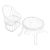 ibasenice – Conjunto de mesa y sillas en miniatura para jardín de hierro para casa de muñecas – Decoración ideal para