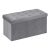 Bonlife Taburete de Almacenamiento Plegable de Franela Baul Grande Dormitorio Caja Almacenaje Retro Interior Banco Madera Juguetes Gris 80x40x40cm