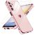 LeYi Funda para Samsung Galaxy A25 5G/A 25, Silicona Carcasa con 2pcs Cristal Templado, Corazón Amor Mujer Estuche Protector Galvanizado Suave TPU Bumper Resistente Antigolpes Móvil Case, Rosa