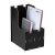Relaxdays Archivador Oficina, 2 Compartimentos, Formato A4, Revistero, Organizador Documentos Escritorio, MDF, Negro
