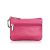 AprinCtempsD Cartera Monedero Pequeñas Piel Genuino Slim Portatarjetas Mini Cremallera con Ilavero para Mujer Hombre (Rosa)
