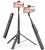 TONEOF Automática Palo Selfie Trípode, 168cm Monopie Tripode para Movil con Control Remoto Magnético Recargable,Soporte Movil Giratorio de 2 Eje de 360°,Trípode Estable para iPhone/Android-Negro