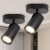 Aigostar Lampara Techo Focos Negro Orientable, Moderno Plafón con Focos Base Gu10, Aplique Techo para Interior Ajustables y Giratorios, Foco de techo Para Pasillos Comedores, Sin Bombilla,2 piezas