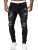 Oanviso Vaqueros Rasgados de Hombre Skinny Denim Jeans Vintage Pantalone con Cremallera Moda Casuales Elasticos Agujero Pantalón Largo Vaqueros Ajustados A Negro L