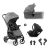 hauck Carro Bebe 3 Piezas Shop N Care Trio Set – Set de Carrito 3 en 1 con Cochecito, Silla de Coche y Silla de Paseo desde el Nacimiento hasta 22 kg, Compacto, Reclinable, Protección UV 50+ – Gris