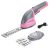 WORKPRO 3.6V Tijeras Cortacésped y Arreglasetos 2 en 1, Cortasetos a Batería 2 Ah, Tijeras Arreglaseto con 2 Tipos de Cuchillas Ancho de Corte 75 mm, 118 mm, Herramienta para Jardín (Rosa)