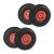 Relaxdays 4 Ruedas de Carro, Antipinchazos, Macizas, 4.10/3.50-4″, Llantas de Plástico, 150 kg, 260x85mm, Negro y Rojo