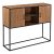 Armario con Patas Motala 90 x 108,5 x 30 cm Tablero de Fibras 2 Puertas 6 Compartimentos máx. 20 kg en Negro y Efecto Madera Tono Oscuro