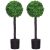HOMCOM Juego de 2 Plantas Artificiales Decorativas 60 cm Árboles de Bolas de Boj en Macetas Plantas Falsas para Decoración Interior y Exterior del Hogar Ø20×60 cm Verde