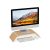 Relaxdays Soporte Monitor y Portátil con Forma Ergonómica Curva, Bambú, Marrón, 10 x 52,5 x 24 cm