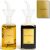 GREEANO Botella de aceite de cristal de 250 ml [juego de 2] – antigoteo y antigoteo – Botella de aceite de oliva con boquilla y 18 etiquetas doradas – Dispensador de aceite y vinagre – Fácil de