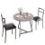 GarveeMore Mesa Redonda de Comedor con 2 Sillas, Estructura Robusta, para Comedor y Salón, 80 x 75 cm, Gris