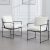 chairus Juego de 2 Sillas de Comedor con Asiento Acolchado Sillas de Cocina Minimalista, Silla de salón con Estructura de Metal Negro para Sala de Estar/Dormitorio, Blanco