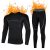 AMZSPORT Ropa Interior Térmica Hombre Conjunto, Camisa y Pantalón de Compresión Funcional de Secado Rápido para Esquí Montaña Ciclismo Fitness, NegroGris L