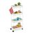 Relaxdays Carrito Auxiliar, 4 Niveles, 93 x 40 x 22 cm, 4 Ruedas, Baño, Cocina, Metal y Plástico, Carro Estrecho, Blanco
