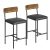 Garvee Taburete Alto de Bar, Juego de 2,Taburete con Reposapiés, Asiento de 95 cm de Altura,para Cocina,Salón, Retro Negro 36.8 * 42 * 95 cm