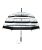 SMATI Paris – Paraguas burbuja de señora transparente con rayas contemporáneas en blanco y negro – Transparente; Cortaviento; Apertura automática; Mango estilo cristal; Diseño francés