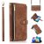ESONG Funda movil para Xiaomi Redmi Note 13 5G,PU Cuero Billetera Carcasa con Soporte/Ranuras para Tarjetas/Cierre magnético,Mujer Moda Flip Phone Cover Case con Lanyard Strap,Marrón