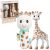 Sophie la Girafe – caja regalo recién nacido + sonajero diente – incluye 1 sonajero de tela + juguete masticable de caucho 100% natural – set de actividades para niños