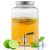 Evanda Dispensador de bebidas de vidrio con grifo de acero inoxidable a prueba de fugas, Dispensador de bebidas heladas de 4L, Dispensador de bebidas para tetera de frutas para hacer té helado