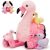 MorisMos Peluche de flamenco suave con bebé en el interior, flamencos tiernos y realistas de peluche, animal de peluche relleno, regalos kawaii para niños, niñas y chicos, decoración de fiesta de