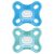 MAM Chupete Todo Silicona, 0-3 Meses, con Tetina Simétrica, Extra Pequeña y Cuello Delgado de Silicona Skin Soft Silicone de Fácil Aceptación, con Caja Autoesterilizadora, MAM Comfort, Azul, 2uds