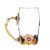 Decdeal 350 ML Taza de Té con Diseño de Flores, Esmaltada, de Cristal, Regalos Personalizados para Mujeres, Dia de la Madre, Hermanas, Cumpleaños, Navidad, San Valentín