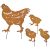 Ulawellor 4 Piezas Metal Decoración de Jardín Exterior Pollo Adorno Figuras Decorativas Animales Estacas Ornamentales para Patio Césped Balcón Terraza Maceta