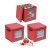 Relaxdays Caja organizadora para Bolas navideñas, Set 3, 33x33x33 cm, cartón, roja