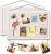Emfogoo Corcho Pared 2 Piezas 40 x 30 cm, Tablero de Corcho con 10 Pines, 8 Clips, Pizarra de Mensajes Suspendido Tiene Marco Blanco para el Hogar, Sala de Estar, Cocina, Oficina, Escuela