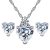 YAZILIND joyer¨ªa Set Regalo de d¨ªa de la Madre Moda Coraz¨®n Plateado Plata Colgante con circ¨®n c¨²bico con Incrustaciones de Collar aro Pendiente Stud para ni?as Color Blanco