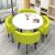 YKWLKJ Juego de Mesa de Comedor pequeña de 5 Piezas, diámetro de 80 cm, Moderna Mesa de recepción conferencias Que Ahorra Espacio y 4 Silla(Yellow Green)