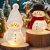Lewondr 2PCS Decoraciones Navideñas De Mesa, 6,5″ Figuras De Muñecos Nieve Iluminados, Muñecos Nieve Vidrio Agrietado Navideños con Bufandas Y Gorros Tejidos para El Hogar