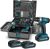 Sundpey Taladro Percutor a Bateria 21V – Caja de Herramientas 255 Piezas con Taladro Atornillador Batería Juego Herramientas con Cajón Portátil Completo para Reparaciones Domésticas y Automotrices