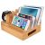 Estación de carga de escritorio multidispositivo de madera de bambú soporte de carga compatible con iPhone 11 Pro Max XS XR X 8 7 Plus Apple Watch 2 3 4 5 iWatch iPad Mini Air Smartphones & Tabletas